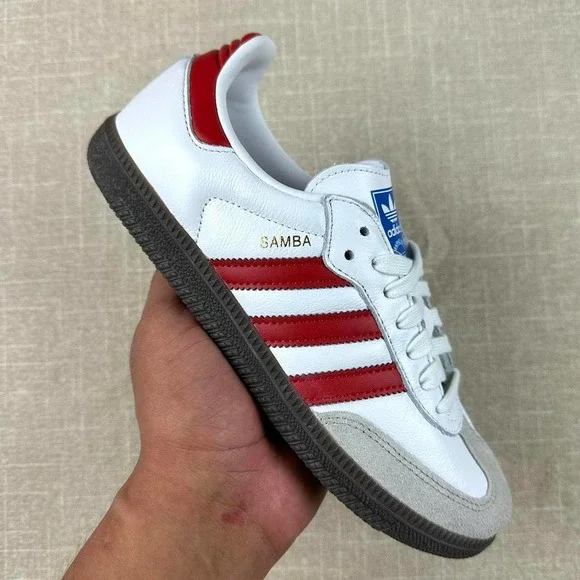 White & red samba og best sale trainers